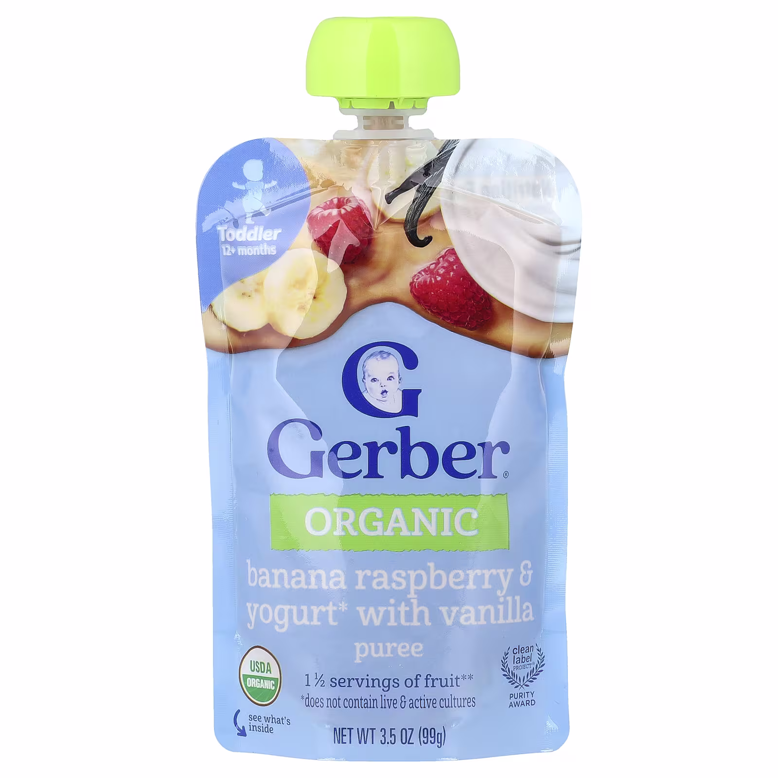 Gerber 2nd Organic Banana Raspberry with Vanilla 15 oz