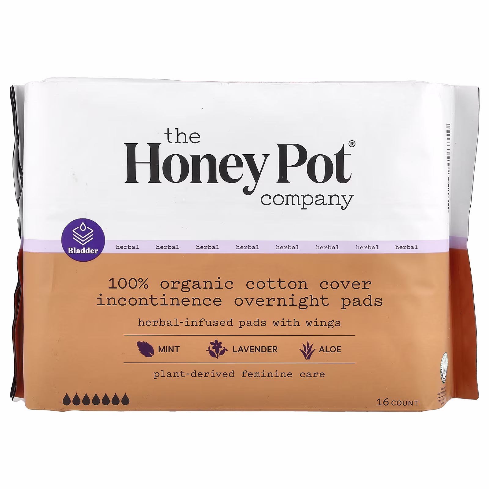 The Honey Pot Company 100% Organic Cotton Cover Cotton Comfort Regular Pads