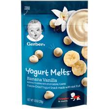 Gerber Snacks for Baby Yogurt Melts Banana Vanilla