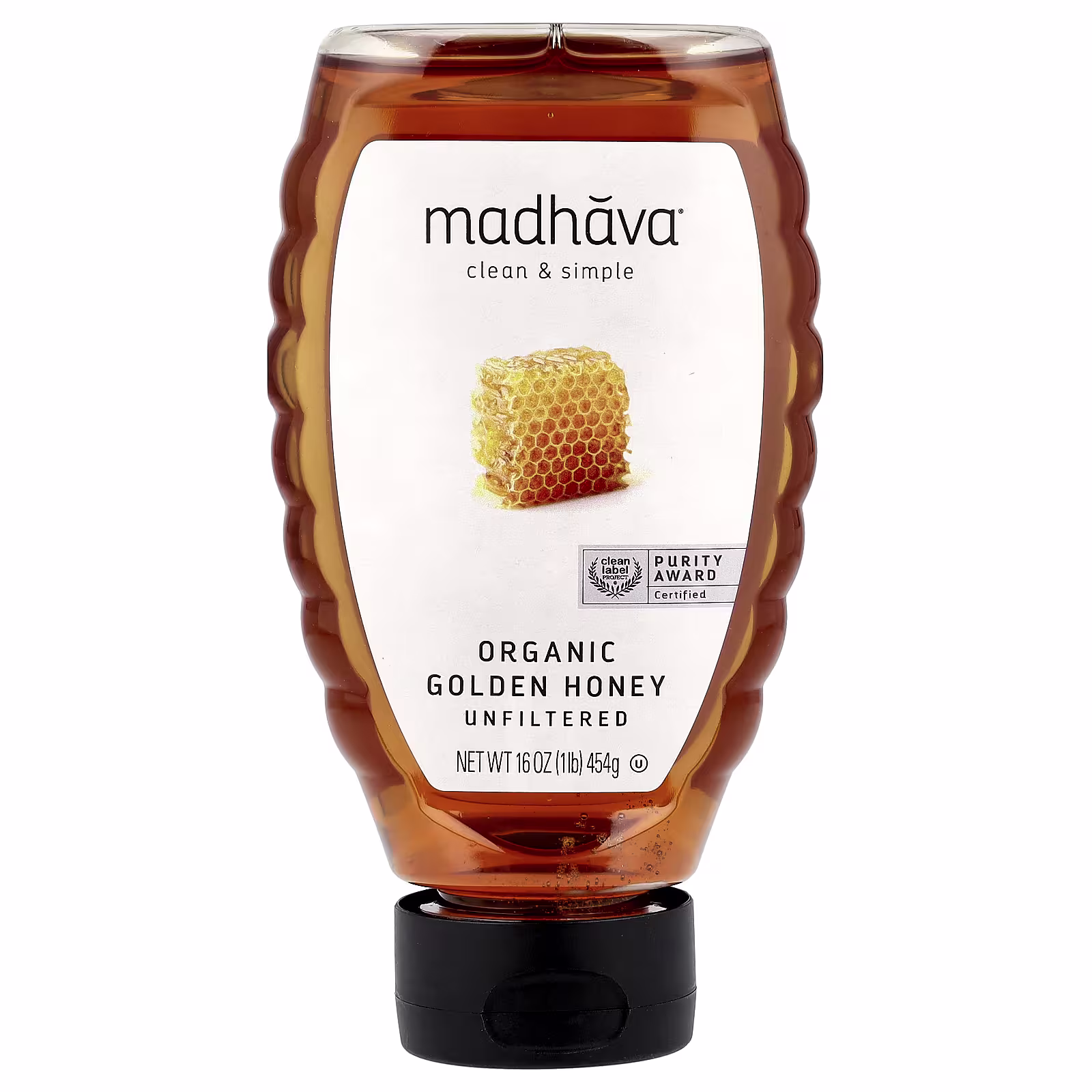 Madhava Organic Golden Honey (16oz)
