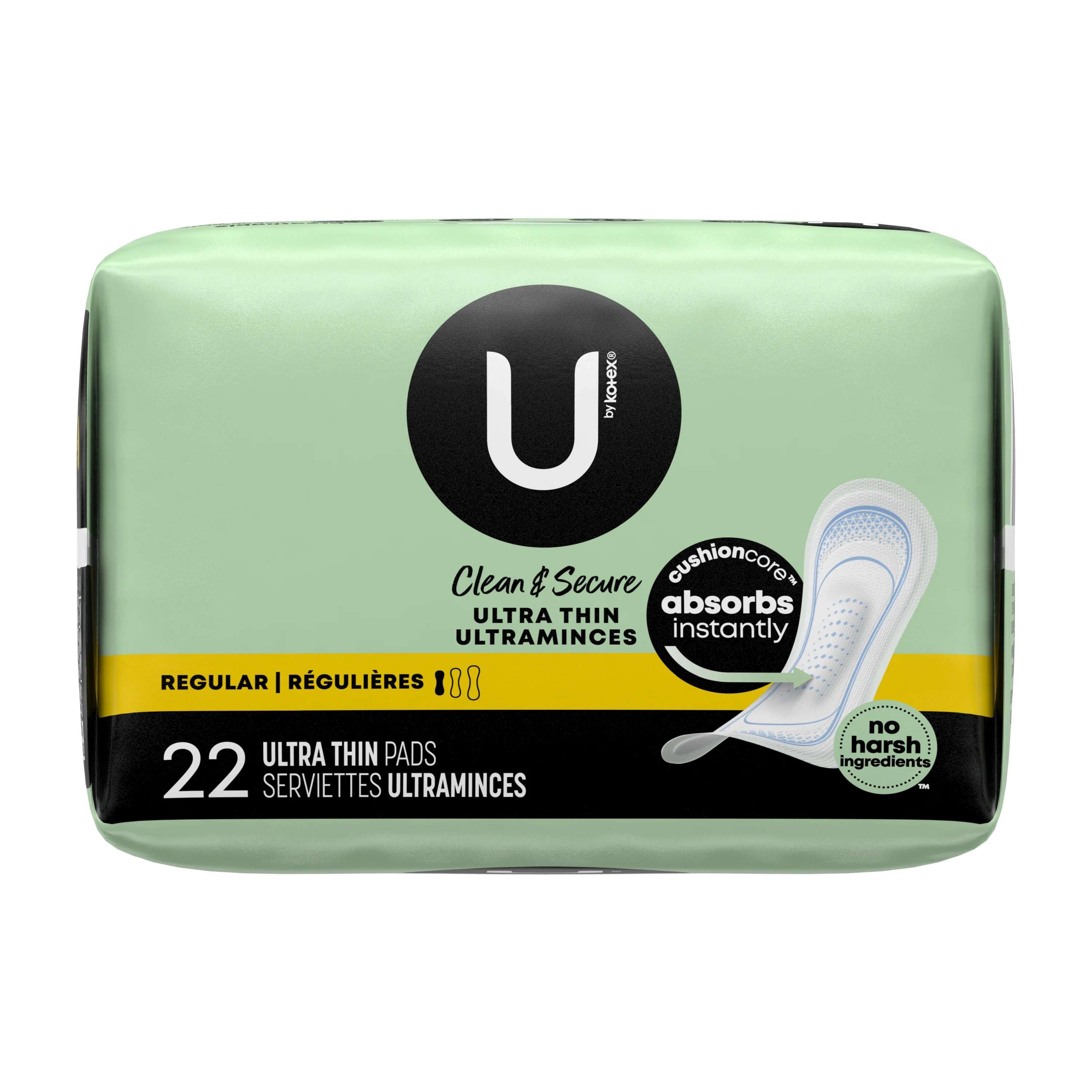 U by Kotex Clean & Secure Pads Regular (22 ct)