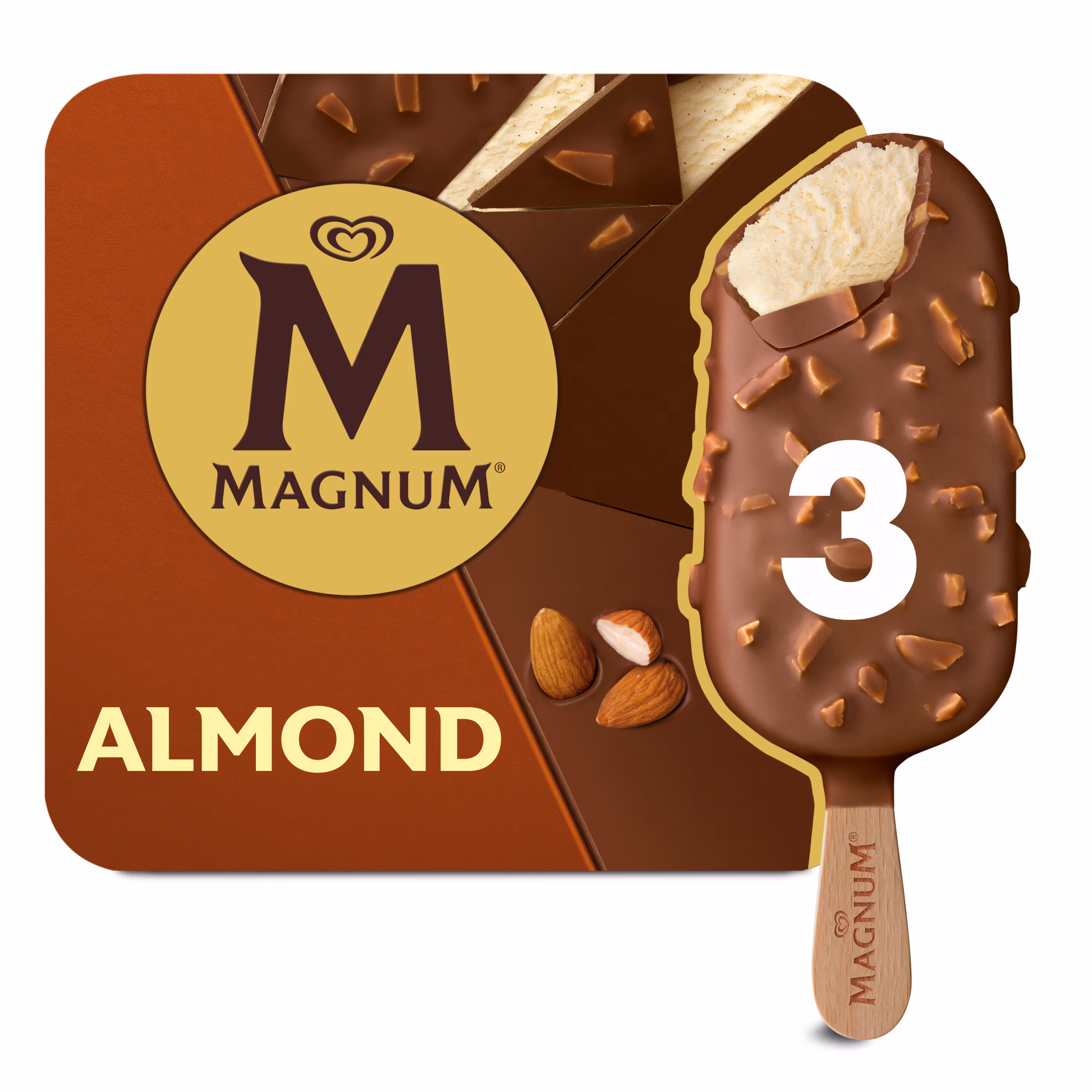 Magnum Almond Ice Cream Bar - Premium Belgian Chocolate Treat