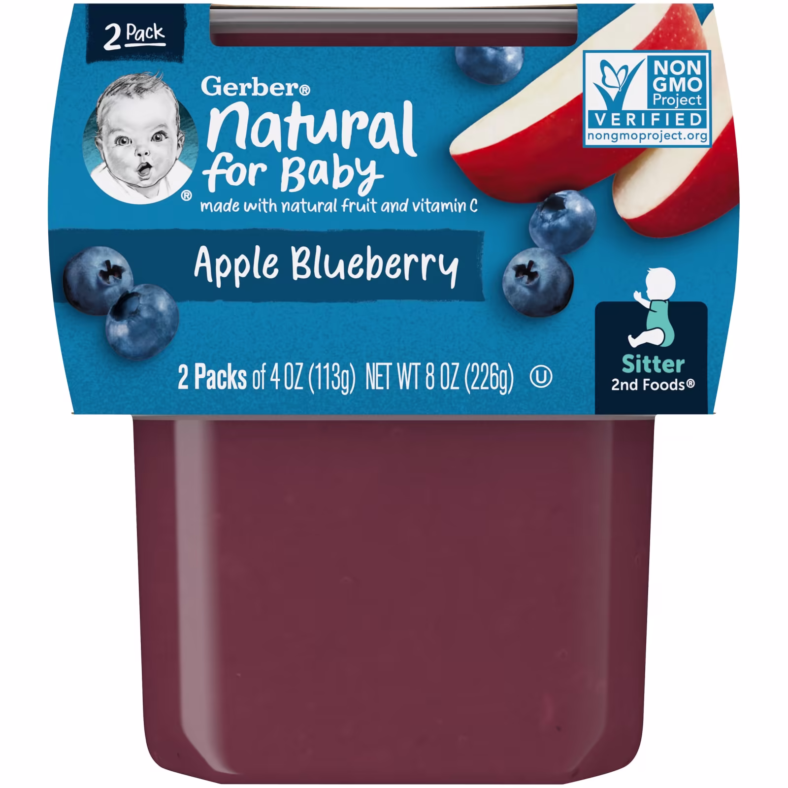 Gerber Apple Blueberry 2 Pack 2oz