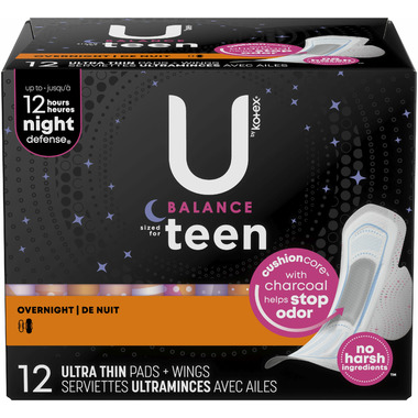 U by Kotex Clean & Secure Teen Pads (12 ct)