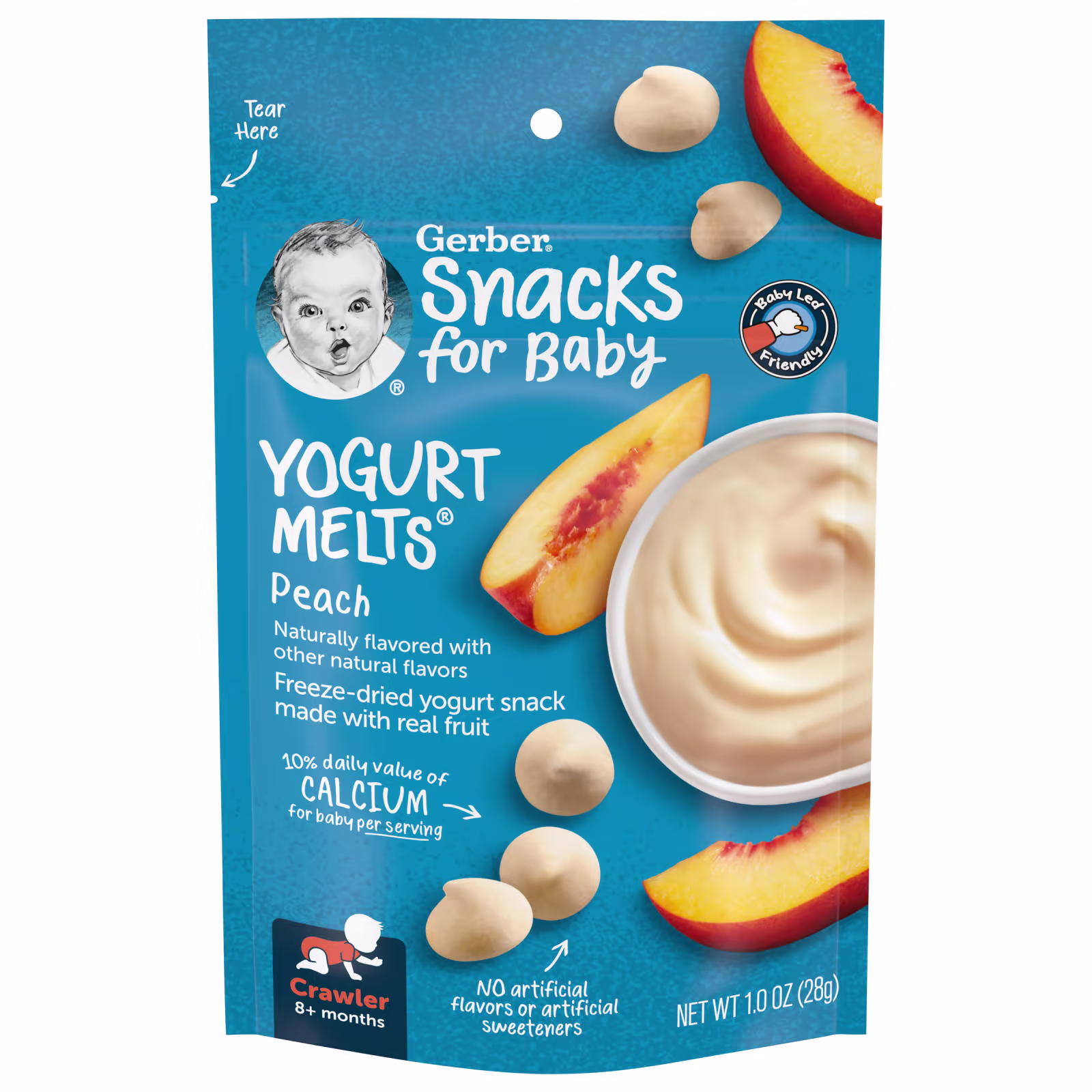 Gerber Snacks for Baby Yogurt Melts Peach