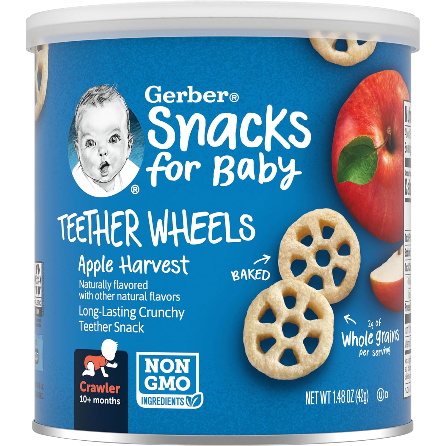 Gerber Snacks for Baby Teether Wheels Apple Harvest